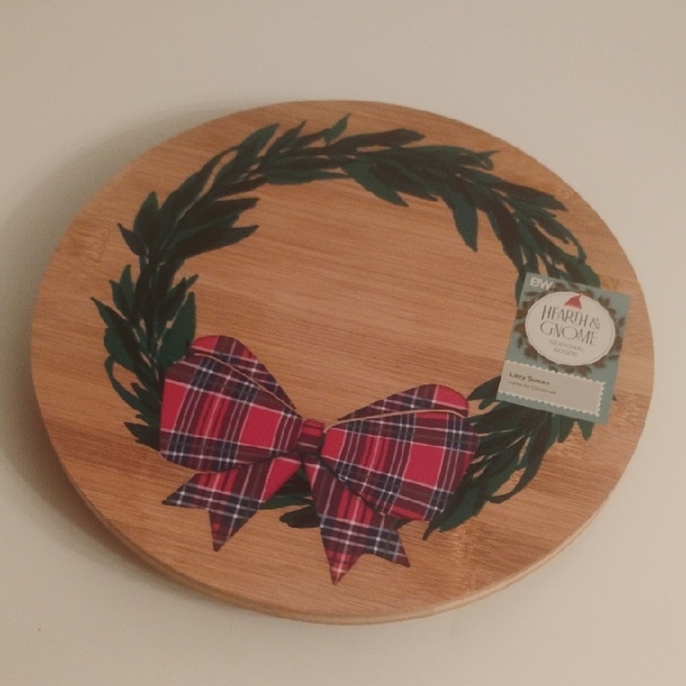 Boston Warehouse Festive Wreath Bamboo Platter